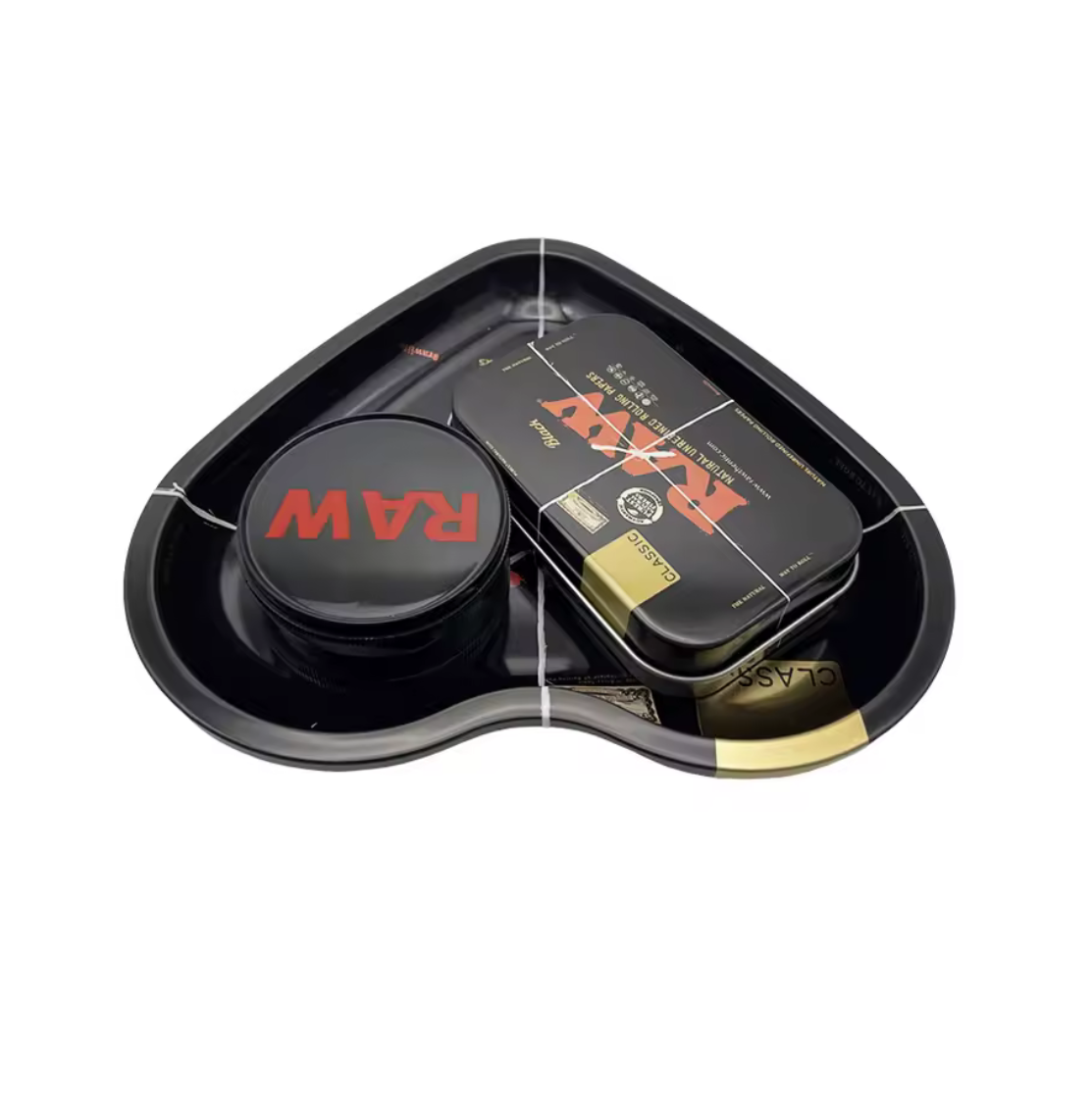 Heart shape metal tray with accessories