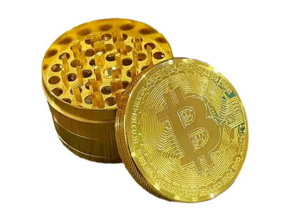 Gold coloured (Bitcoin) logo 4 pc metal grinder
