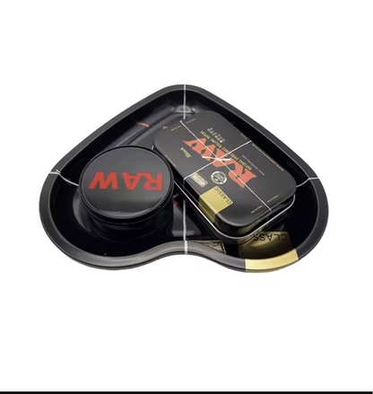 Heart shape metal tray with accessories