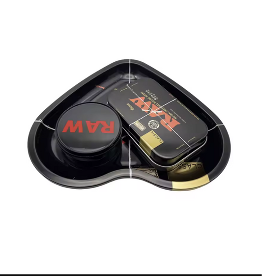 Heart shape metal tray with accessories