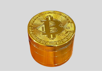 Gold coloured (Bitcoin) logo 4 pc metal grinder