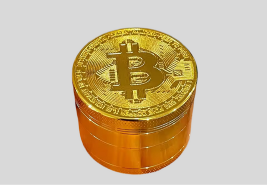 Gold coloured (Bitcoin) logo 4 pc metal grinder